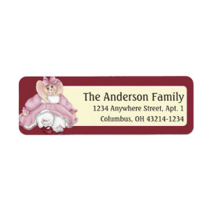 Bunny fille de Pâques d11 Étiquettes de adresse de