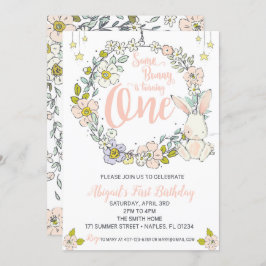 Bunny First Birthday Einladung