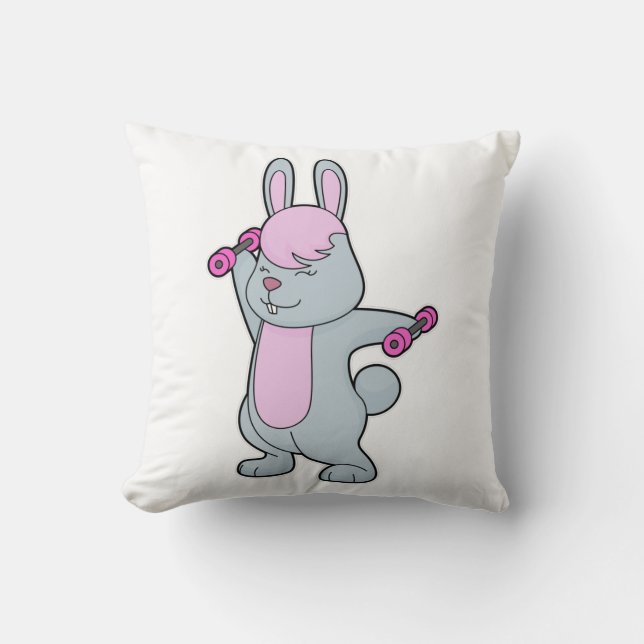 Bunny Fitness Dumbell Kissen (Vorderseite)