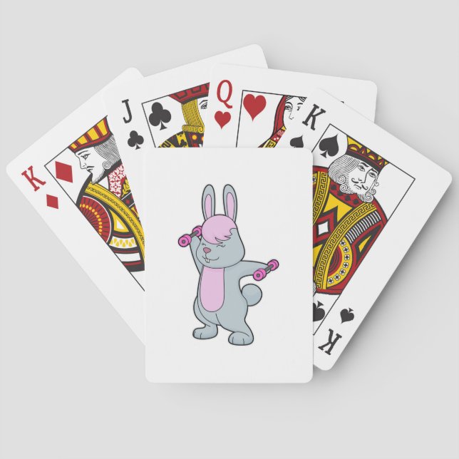 Bunny Fitness Dumbell Spielkarten (Rückseite)