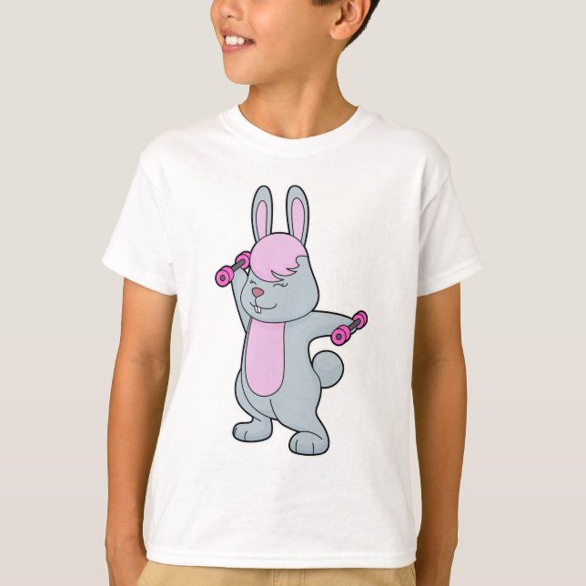 Bunny Fitness Dumbell T-Shirt (Vorderseite)