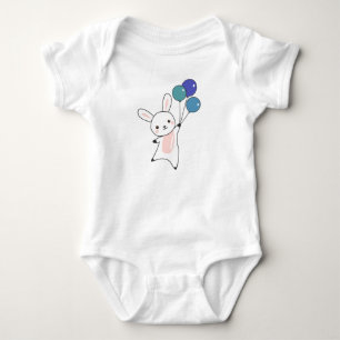 Bunny Fliegen Balloons über Niedlicher Tiere für K Baby Strampler