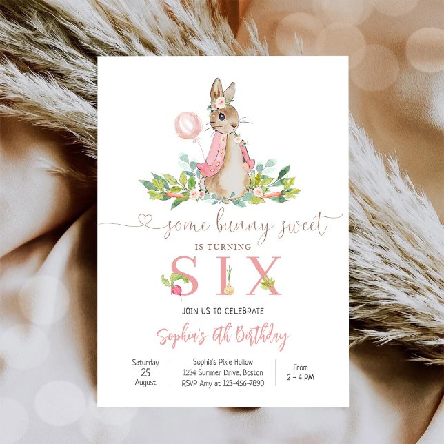 Bunny Floral Birthday Invitation Einladung (Von Creator hochgeladen)