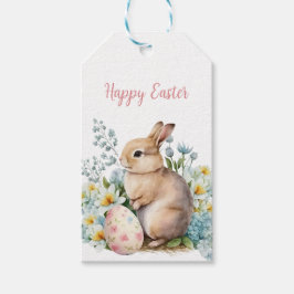Bunny & Floral Egg Geschenkanhänger