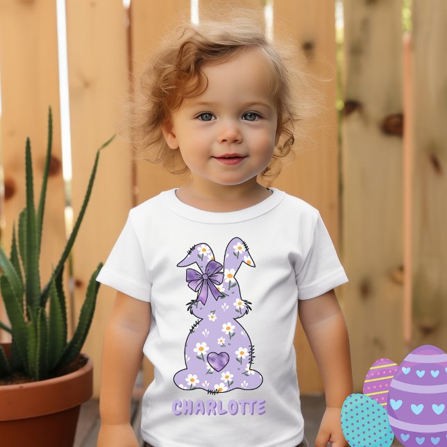 Bunny Flower Print Lila T - Shirt (Von Creator hochgeladen)