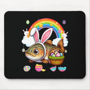 Bunny Foreut Fish Osterfest Jagd Eier Basket Color Mousepad