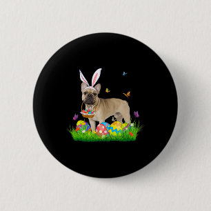 Bunny French Bulldog mit Eierkörbchen Osterhuntin Button