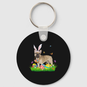 Bunny French Bulldog mit Eierkörbchen Osterhuntin Schlüsselanhänger