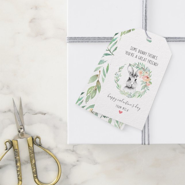 Bunny Friends Kids Classroom Valentines Party Geschenkanhänger (Von Creator hochgeladen)