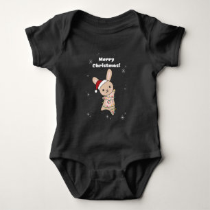 Bunny Frohe Weihnachten Winter Tiere Rabbits Baby Baby Strampler