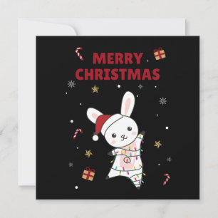 Bunny frohe Weihnachten Winter Tiere Rabbits Invit Einladung