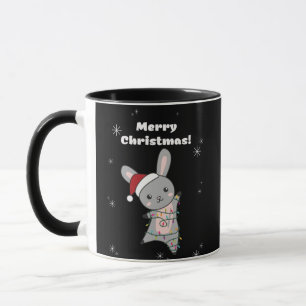 Bunny frohe Weihnachten Winter Tiere Rabbits Tasse