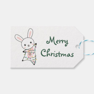 Bunny Frohe Weihnachten Winter Tiere Rabbits Truck Geschenkanhänger