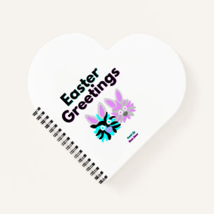 Bunny Fuzzies Heart Shaped Spiral Notebook Notizbuch