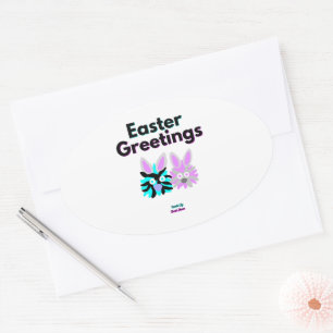 Bunny Fuzzies Oval Sticker