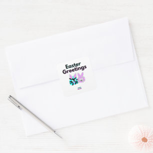 Bunny Fuzzies Square Sticker