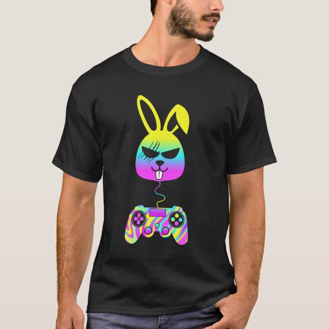 Bunny Gamer Angry Gamer Bunny Gaming Game Control T-Shirt (Vorderseite)