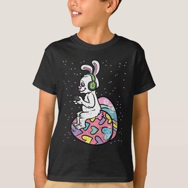 Bunny Gamer Easter Game Controller Egg Hunt T-Shirt (Vorderseite)