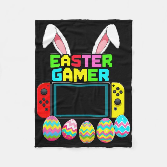 Bunny Gaming Controller Gamer Jungen Lustiger Vide Fleecedecke (Vorderseite)