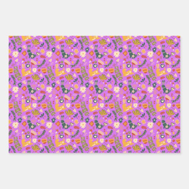 Bunny Garden Geschenkpapier Set (Vorderseite)