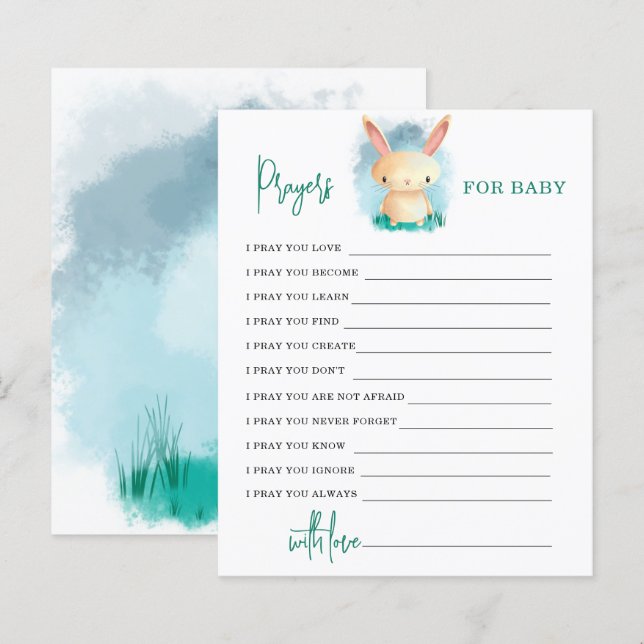 Bunny - Gebete für die Babykarte (Vorne/Hinten)