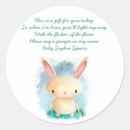 Bunny - Gebetskandle-Label Runder Aufkleber