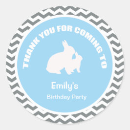 Bunny Geburtstagsparty danke dir blauen Aufkleber