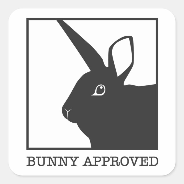 BUNNY GENEHMIGT QUADRATISCHER AUFKLEBER (Vorderseite)