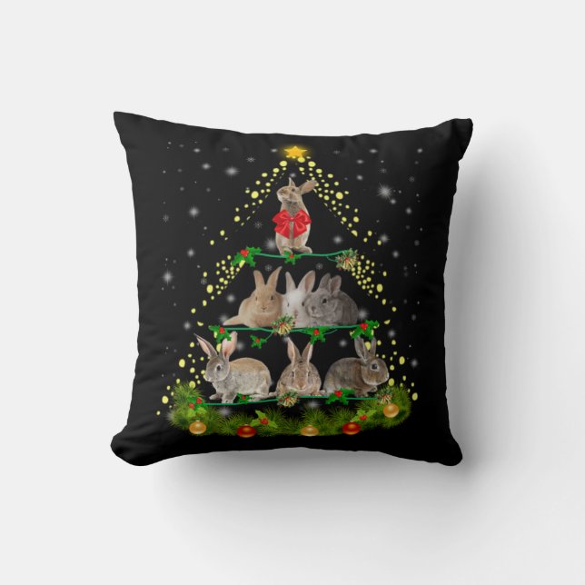 Bunny Gift | Weihnachtsbaumleuchte des Kaninchens Kissen (Vorderseite)