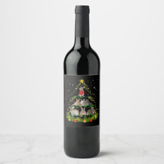 Bunny Gift | Weihnachtsbaumleuchte des Kaninchens Weinetikett