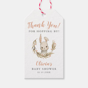 Bunny Girl Babydusche Danke fürs Hopping Geschenkanhänger