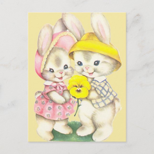 Bunny Girl+Boy Postkarte (Vorderseite)