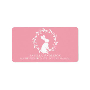 Bunny Girls Baby Showadresse Label Adressaufkleber