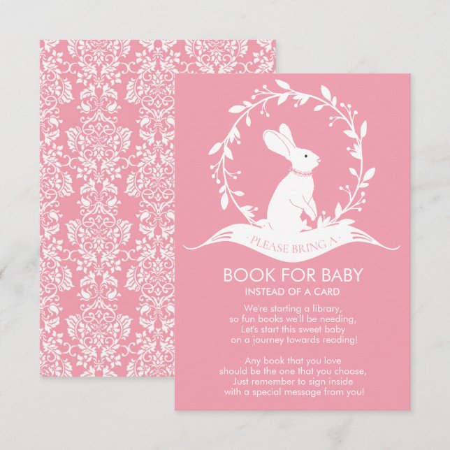 Bunny Girls Baby Showbook for Baby Card Einladung (Vorne/Hinten)