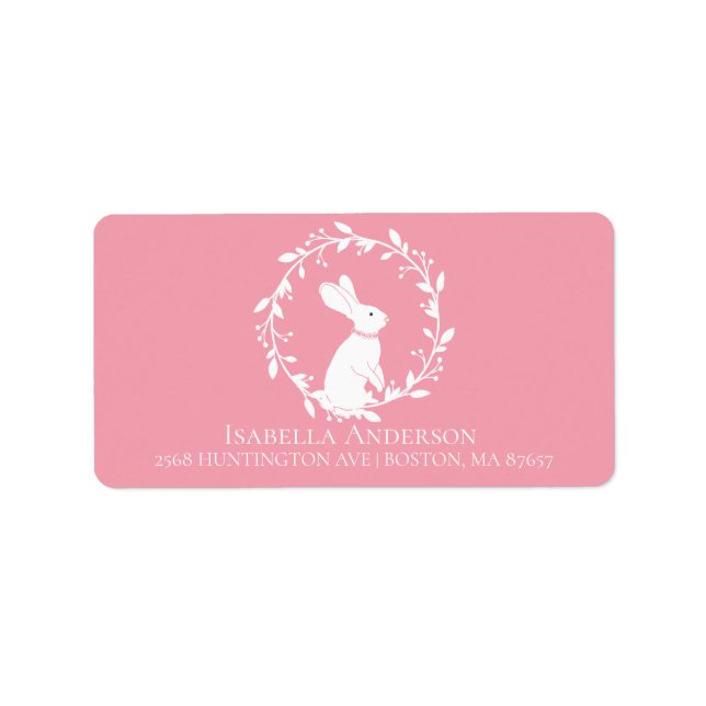 Bunny Girls Baby shower Étiquette de adresse (Devant)