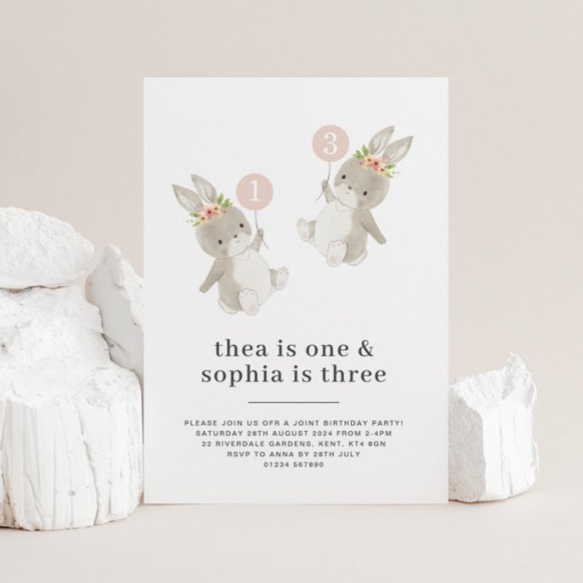 Bunny Girls Joint Invitation d'anniversaire (Créateur téléchargé)