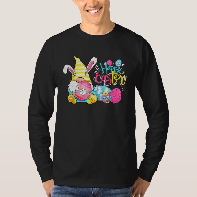 Bunny Gnome Rabbit Eggs Hunting Happy Easter Day   T-Shirt (Vorderseite)