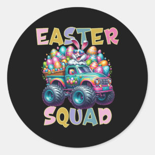 Bunny Happy Ostermonster LKW Liebhaber Egg Huntin Runder Aufkleber