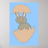 Bunny Hatching from Egg Weird Poster
