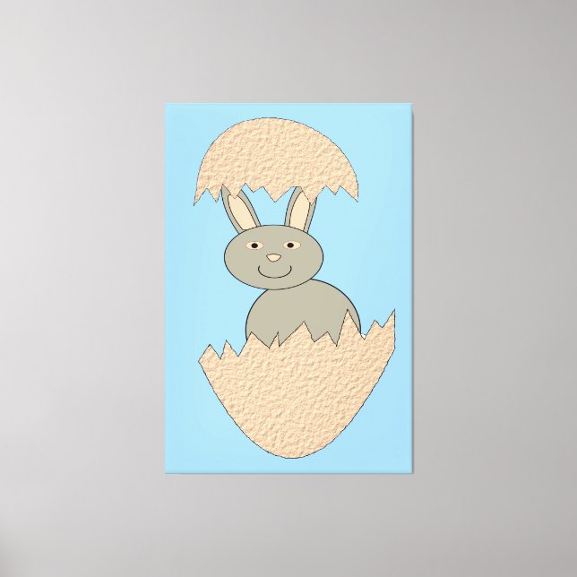 Bunny Hatching von Egg Weird Canvas Print Leinwanddruck (Vorderseite)