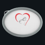 Bunny Heart - Kaninchen Ovale Gürtelschnalle<br><div class="desc">Bunny Heart - Kaninchen</div>