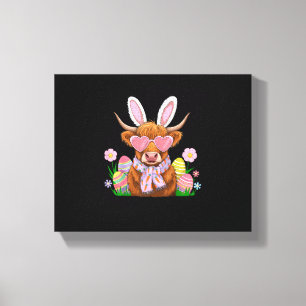 Bunny Highland Kuh Osterfest Bauer Frauen Kinder O Leinwanddruck