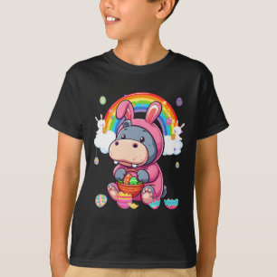 Bunny Hippo Osterfest Jagd Eier Basket Frische Pas T-Shirt