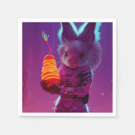 Bunny Holding a Carrot Serviette
