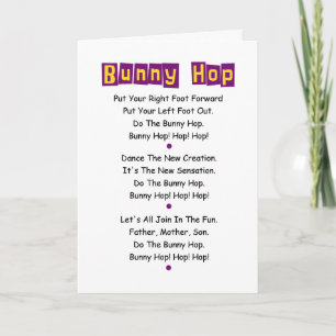 Bunny Hop Lyrics Carte de Pâques Personnaliser It!