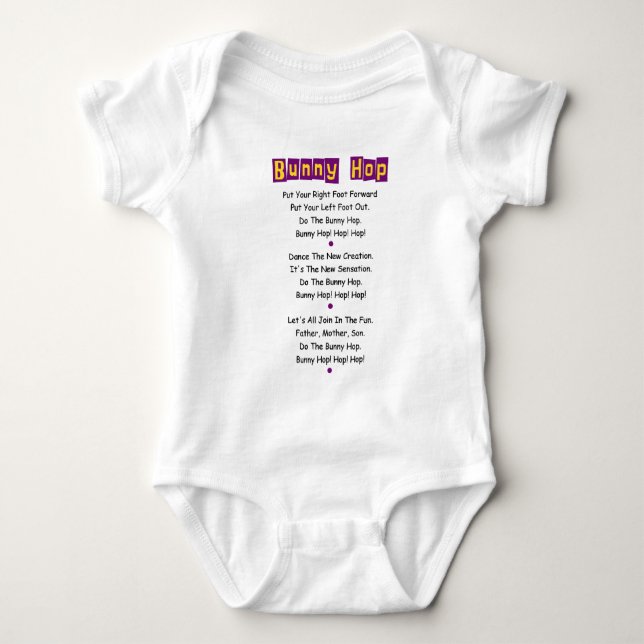 Bunny Hop Texte Baby T - Shirt Baby Bodysuit (Vorderseite)