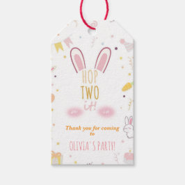 Bunny Hop Two It Geschenk Tag Oster 2. Geburtstag Geschenkanhänger