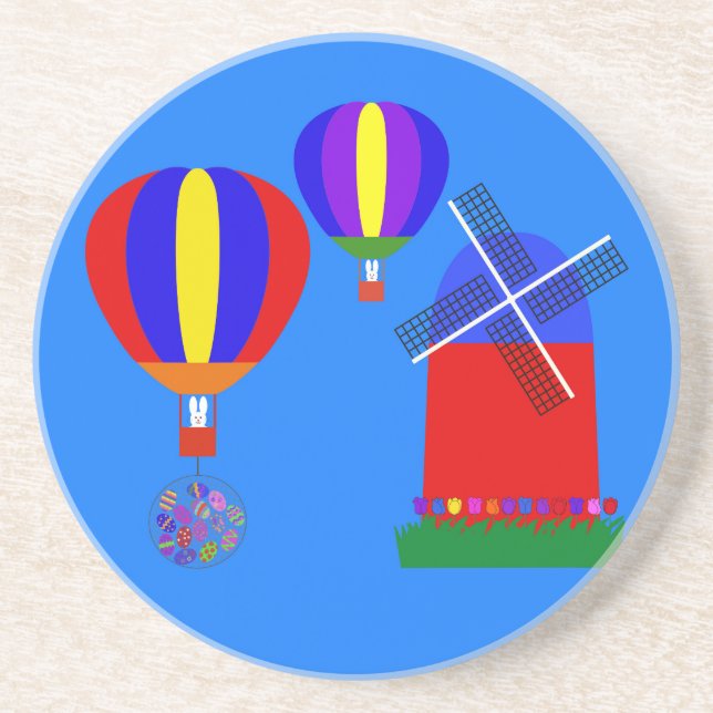 Bunny Hot Air Ballon #1 Untersetzer (Vorne)