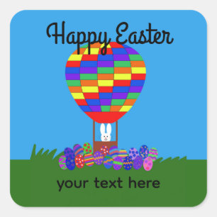 Bunny Hot Air Ballon #2-2 Stickers