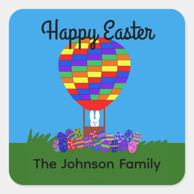 Bunny Hot Air Ballon #2 Stickers (Vorderseite)
